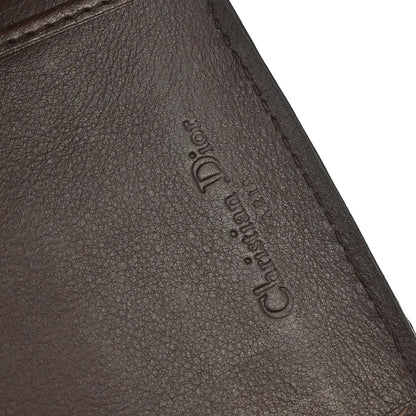 Christian Dior Ivory Brown Pony Hair Long Wallet