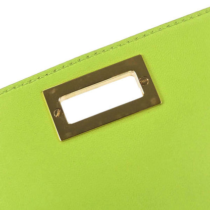 Chanel 2001-2003 Green Lambskin Choco Bar Mademoiselle Lock Shoulder Bag
