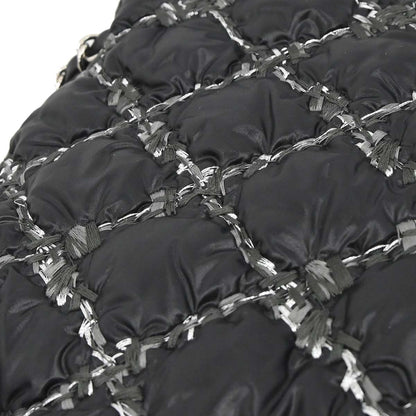 Chanel 2010-2011 Black Nylon Tweed Paris-Byzance Bubble Flap Shoulder Bag