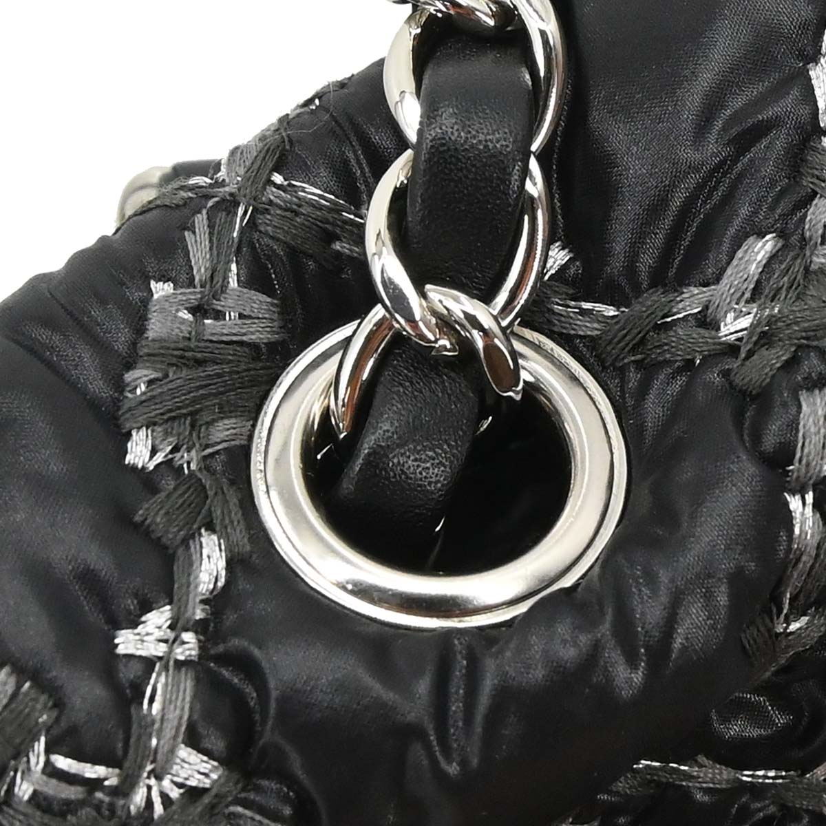 Chanel 2010-2011 Black Nylon Tweed Paris-Byzance Bubble Flap Shoulder Bag
