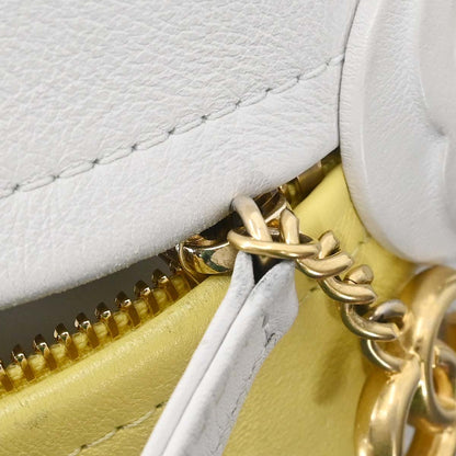 Chanel 2019 White Yellow Calfskin Coco Beach Ball Shoulder Bag