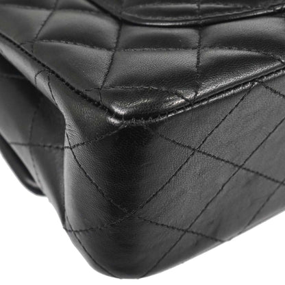 Chanel Black Lambskin Small Classic Double Flap Shoulder Bag