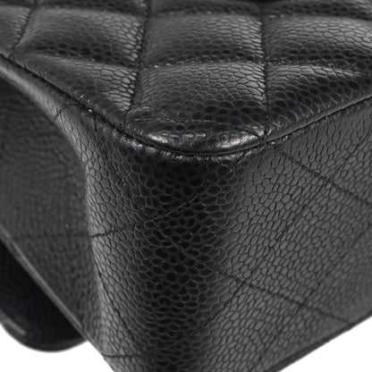Chanel Black Caviar Skin Medium Classic Double Flap Shoulder Bag