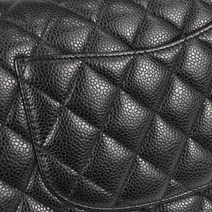 Chanel Black Caviar Skin Medium Classic Double Flap Shoulder Bag
