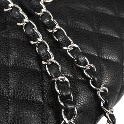 Chanel Black Caviar Skin Medium Classic Double Flap Shoulder Bag
