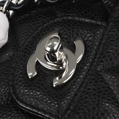 Chanel Black Caviar Skin Medium Classic Double Flap Shoulder Bag