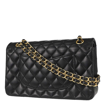 Chanel Black Lambskin Medium Classic Double Flap Shoulder Bag