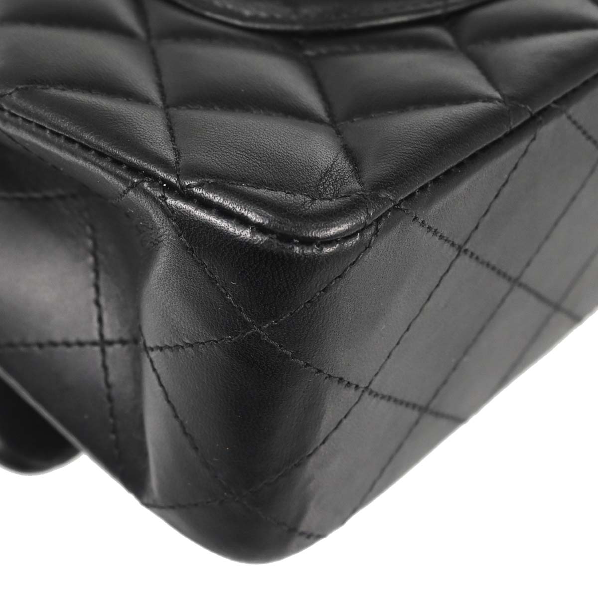 Chanel Black Lambskin Medium Classic Double Flap Shoulder Bag