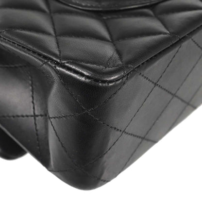 Chanel Black Lambskin Medium Classic Double Flap Shoulder Bag