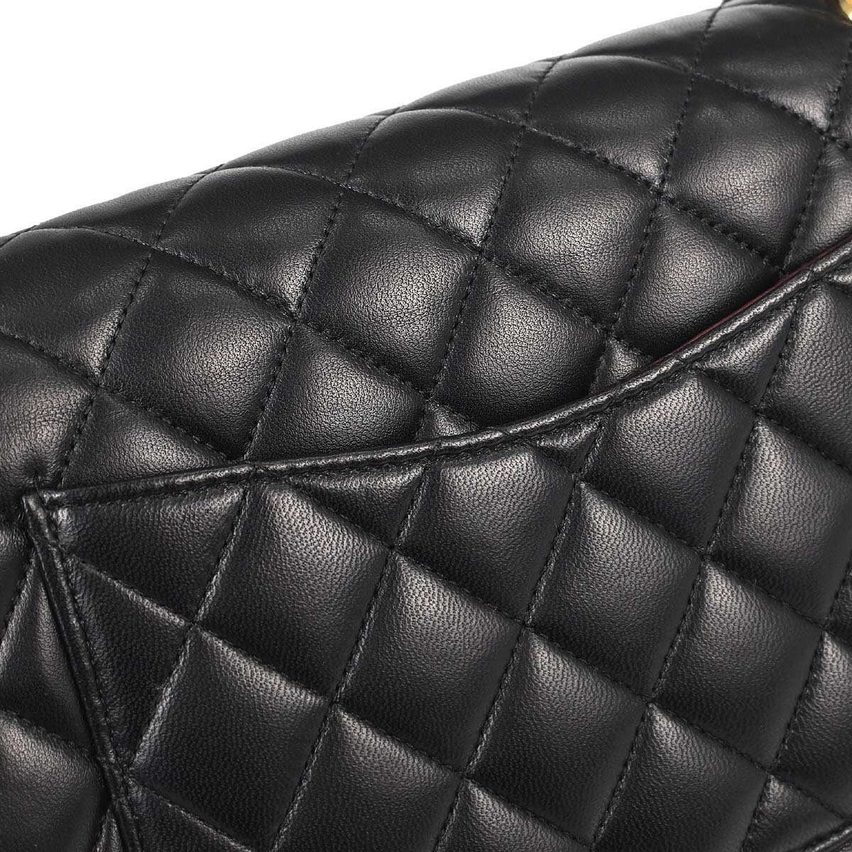 Chanel Black Lambskin Medium Classic Double Flap Shoulder Bag
