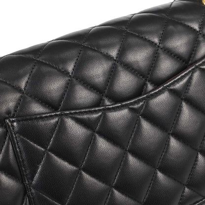 Chanel Black Lambskin Medium Classic Double Flap Shoulder Bag