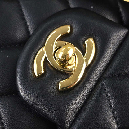 Chanel Black Lambskin Medium Classic Double Flap Shoulder Bag