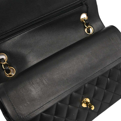 Chanel Black Lambskin Medium Classic Double Flap Shoulder Bag