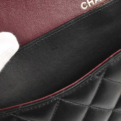 Chanel Black Lambskin Medium Classic Double Flap Shoulder Bag