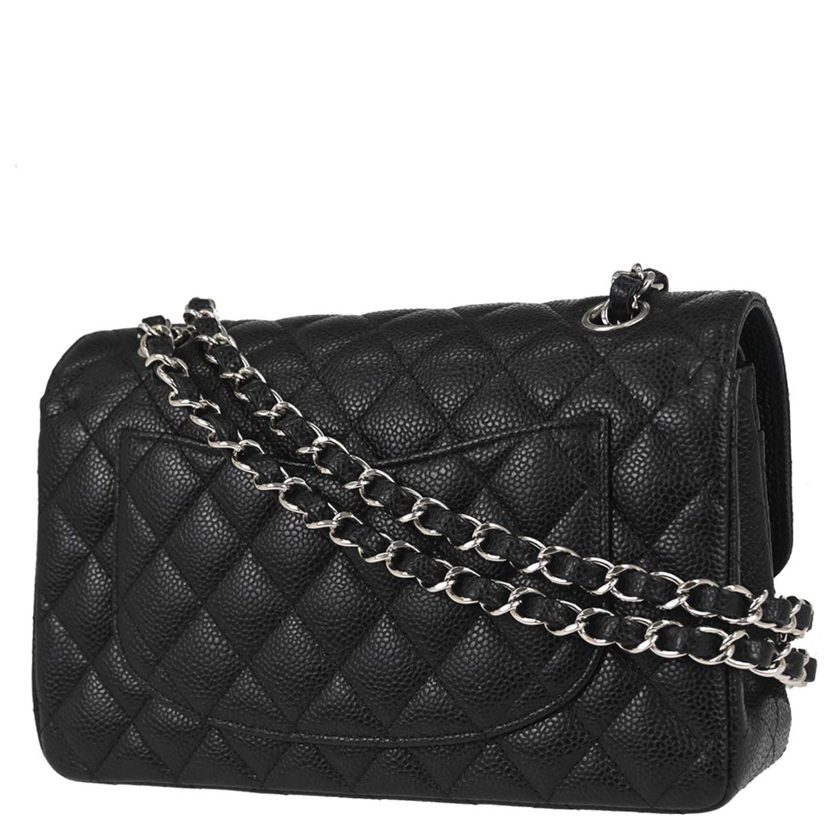 Chanel Black Caviar Skin Small Classic Double Flap Shoulder Bag