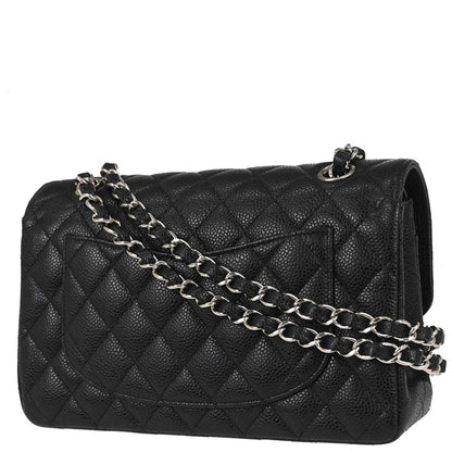 Chanel Black Caviar Skin Small Classic Double Flap Shoulder Bag