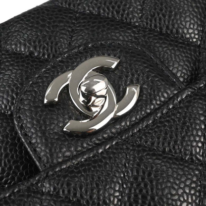 Chanel Black Caviar Skin Small Classic Double Flap Shoulder Bag