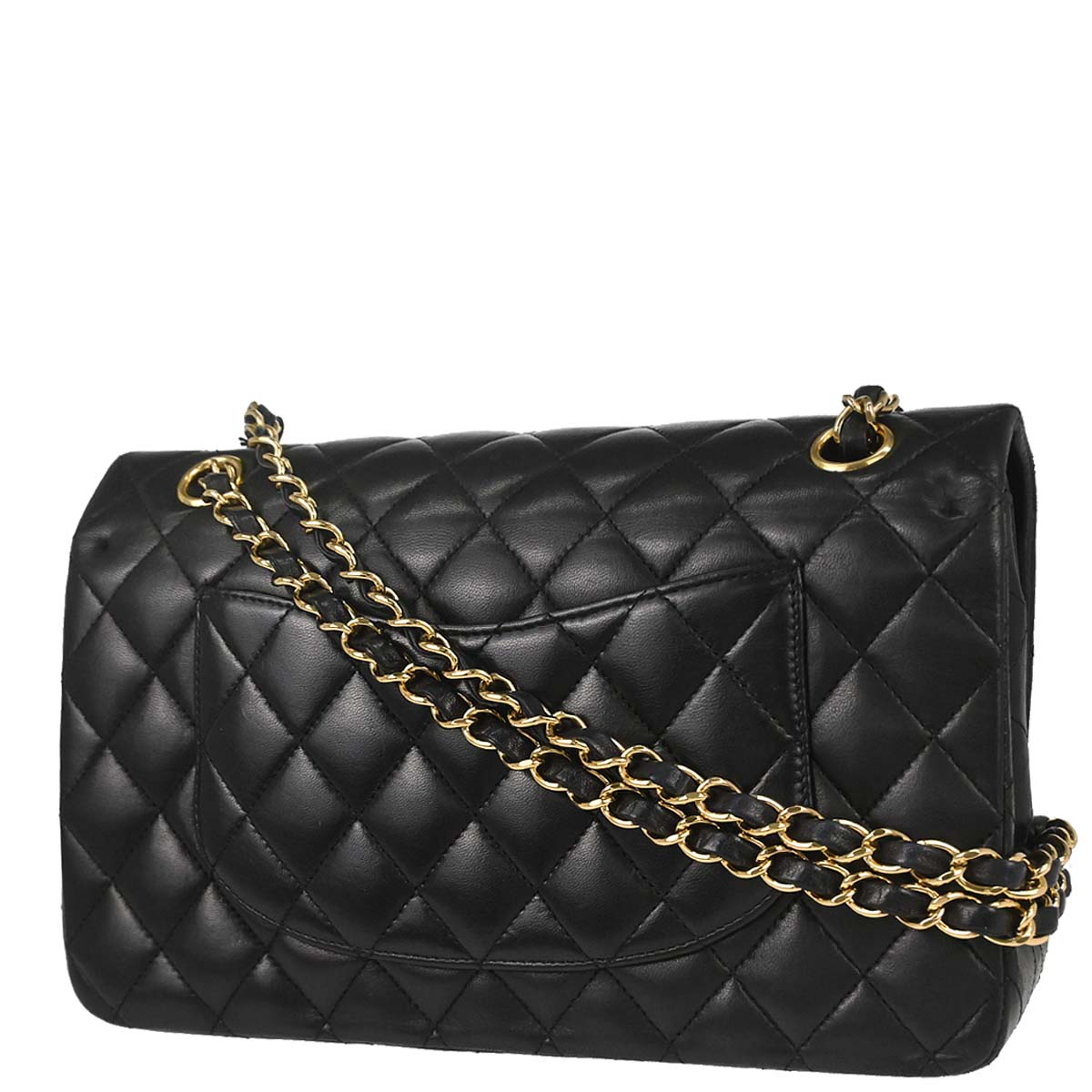 Chanel 2006-2008 Black Lambskin Medium Classic Double Flap Shoulder Bag