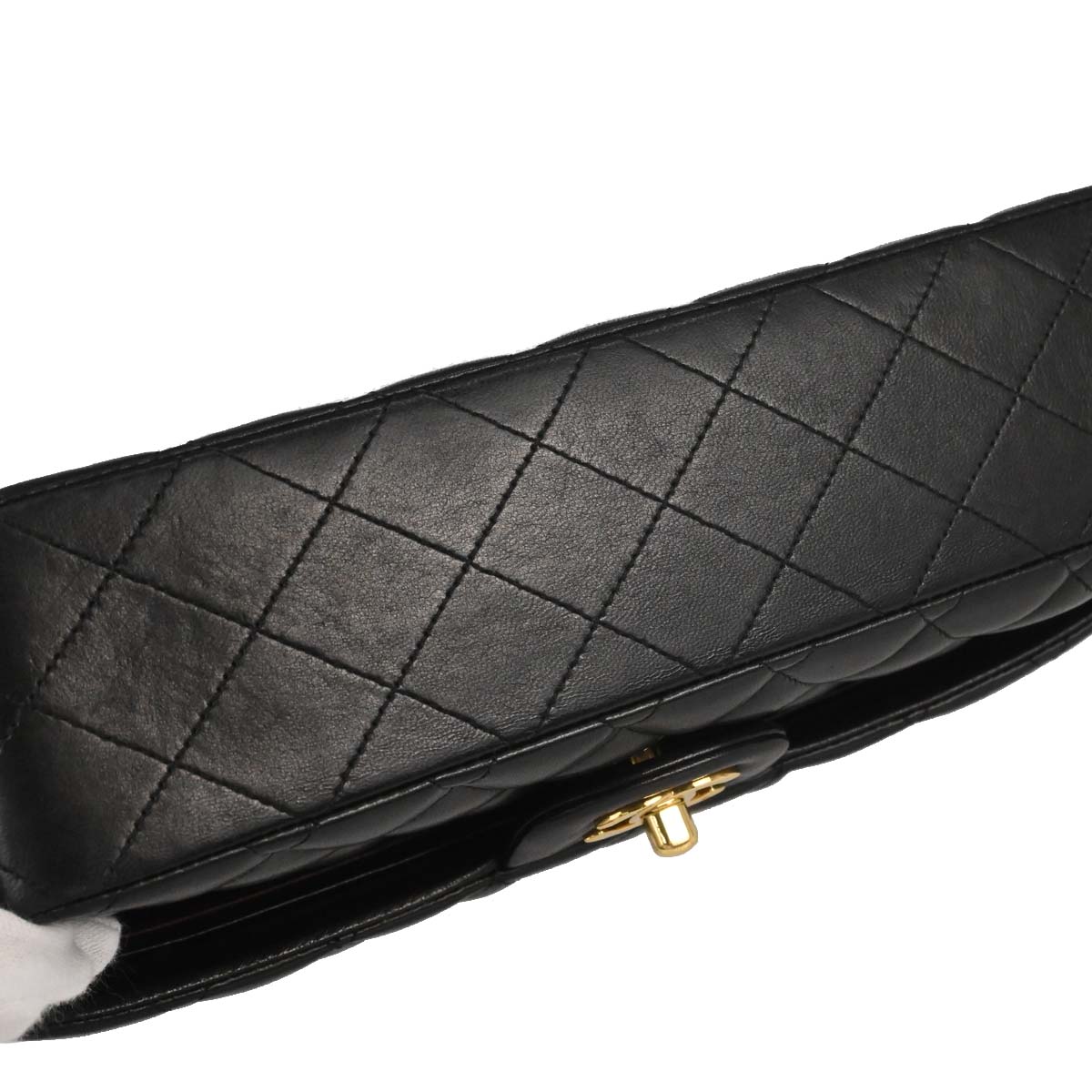 Chanel 2006-2008 Black Lambskin Medium Classic Double Flap Shoulder Bag