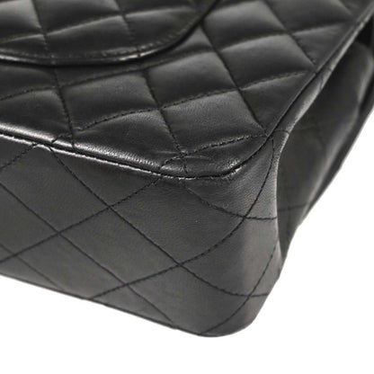 Chanel 2006-2008 Black Lambskin Medium Classic Double Flap Shoulder Bag
