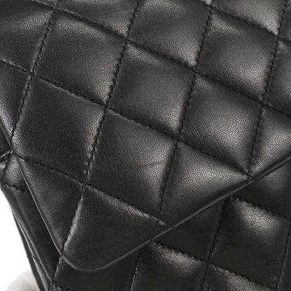 Chanel 2006-2008 Black Lambskin Medium Classic Double Flap Shoulder Bag