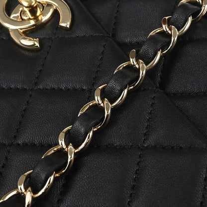 Chanel 2018 Black Lambskin Top Handle 2way Shoulder Handbag