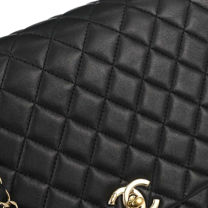 Chanel 2018 Black Lambskin Top Handle 2way Shoulder Handbag