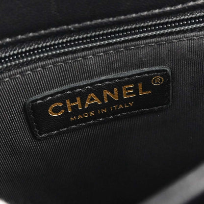 Chanel 2018 Black Lambskin Top Handle 2way Shoulder Handbag