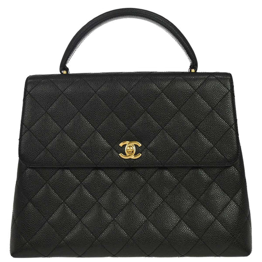 Chanel 2002-2003 Black Caviar Skin Kelly Handbag