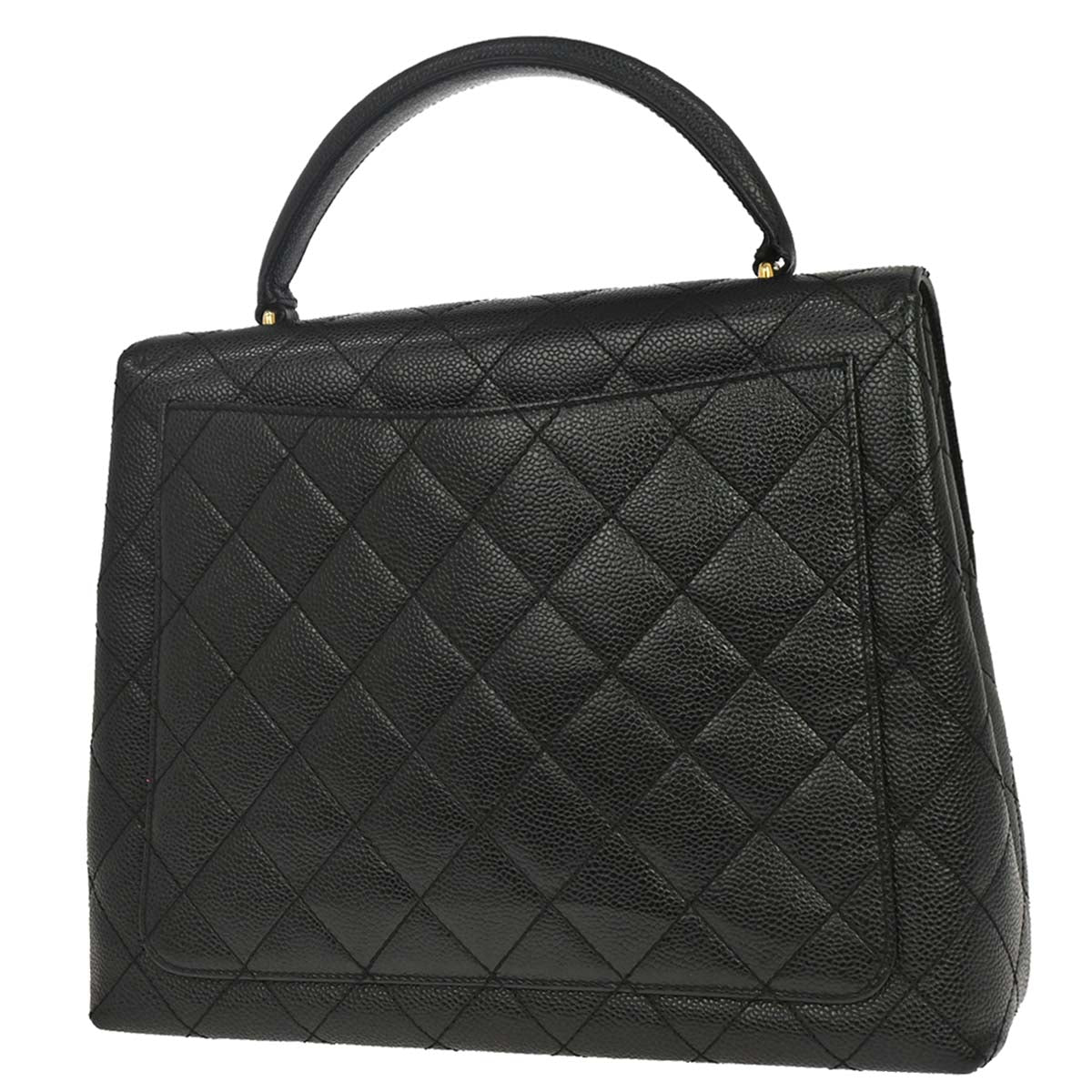Chanel 2002-2003 Black Caviar Skin Kelly Handbag
