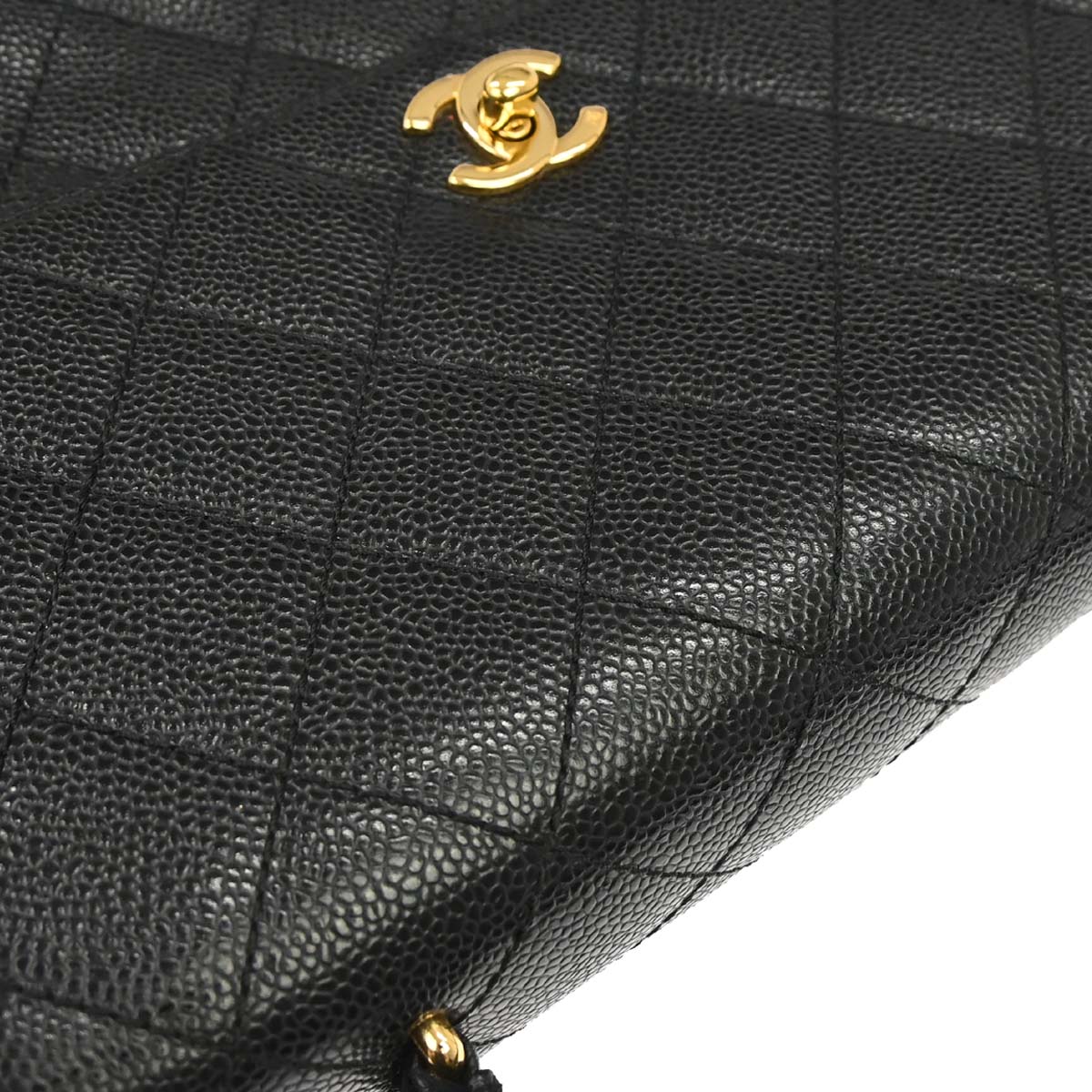 Chanel 2002-2003 Black Caviar Skin Kelly Handbag