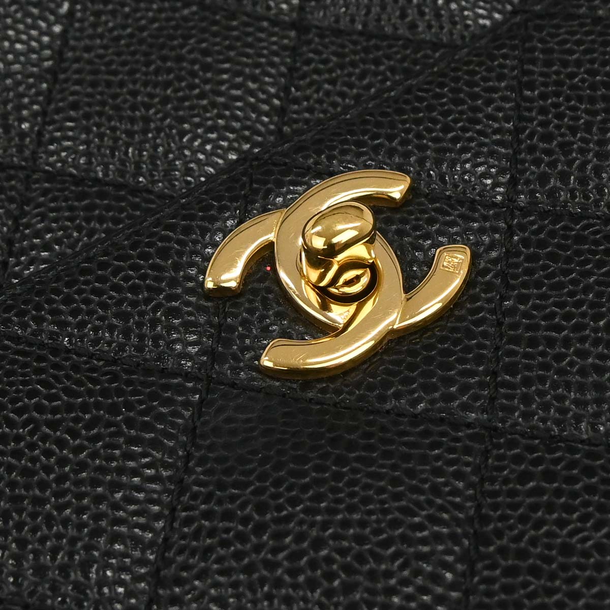 Chanel 2002-2003 Black Caviar Skin Kelly Handbag