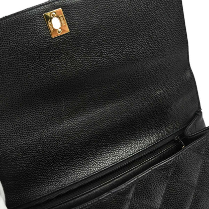 Chanel 2002-2003 Black Caviar Skin Kelly Handbag
