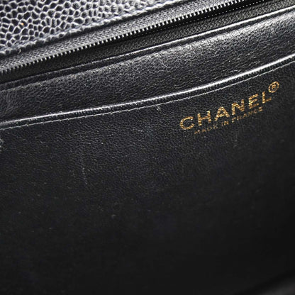 Chanel 2002-2003 Black Caviar Skin Kelly Handbag