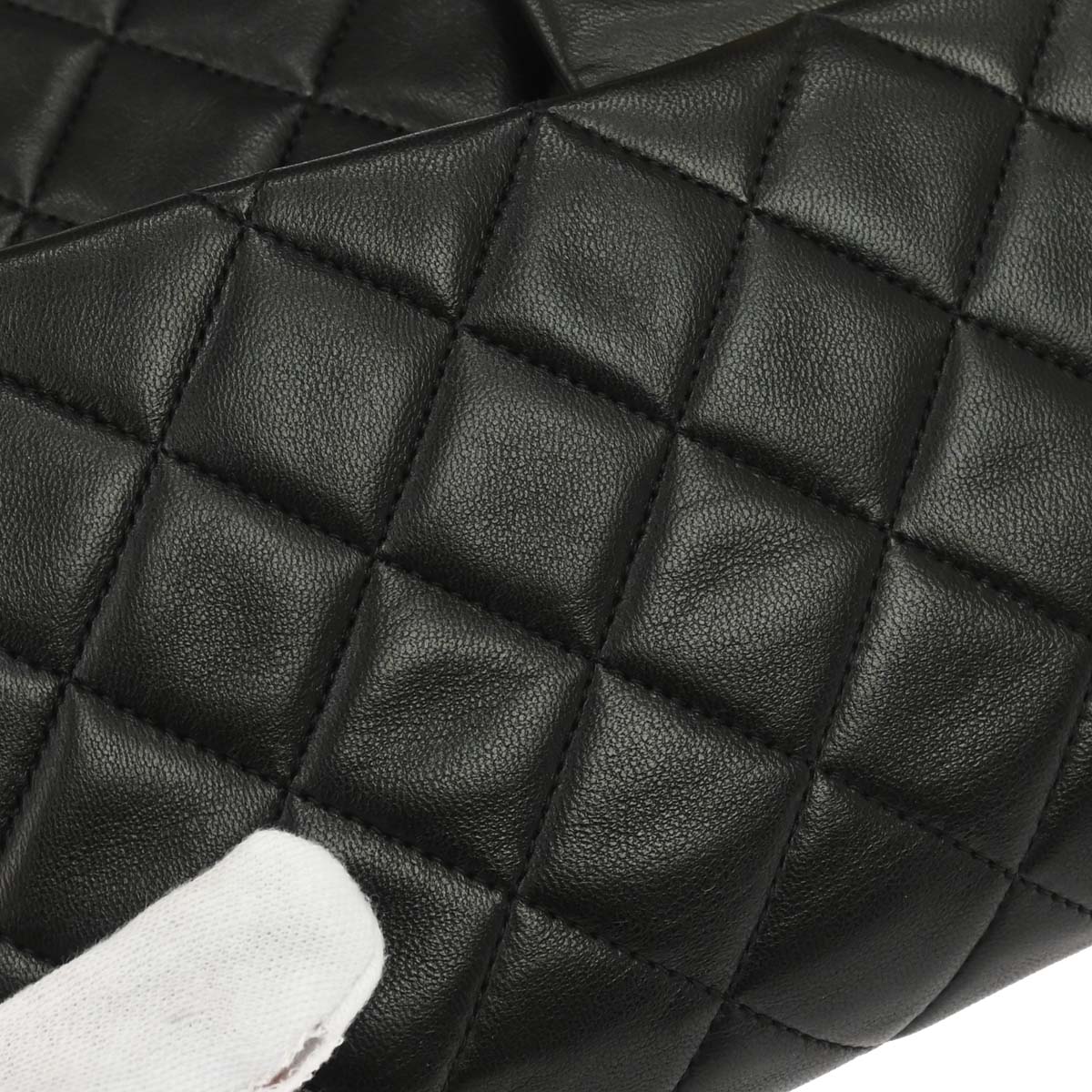 Chanel 1991-1994 Black Lambskin Medium Classic Double Flap Shoulder Bag