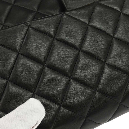 Chanel 1991-1994 Black Lambskin Medium Classic Double Flap Shoulder Bag