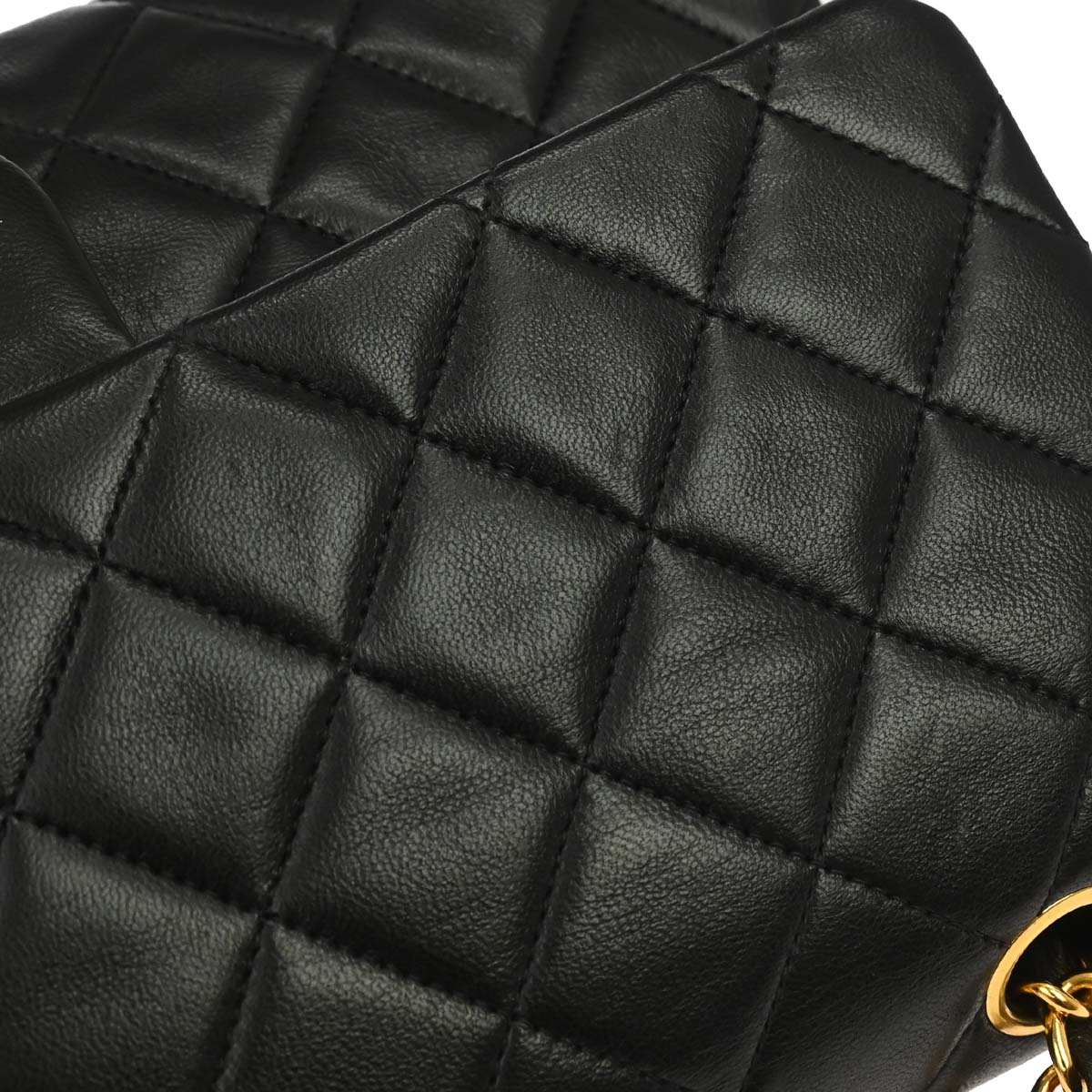 Chanel 1991-1994 Black Lambskin Medium Classic Double Flap Shoulder Bag