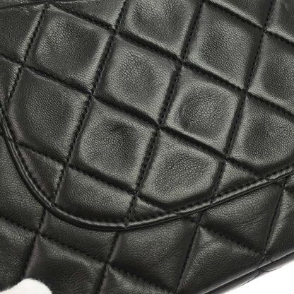 Chanel 1991-1994 Black Lambskin Medium Classic Double Flap Shoulder Bag