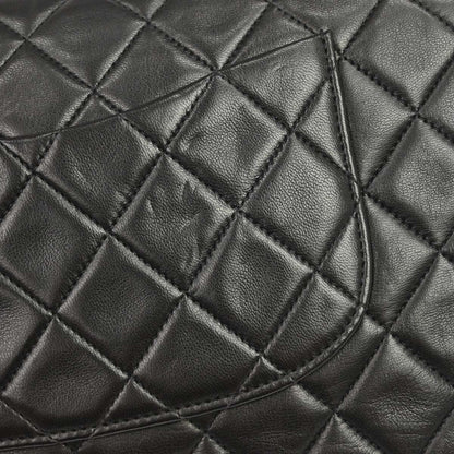 Chanel 1991-1994 Black Lambskin Medium Classic Double Flap Shoulder Bag