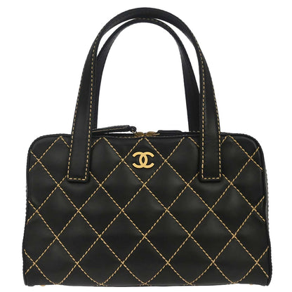 Chanel 2003-2004 Black Calfskin Wild Stitch Handbag