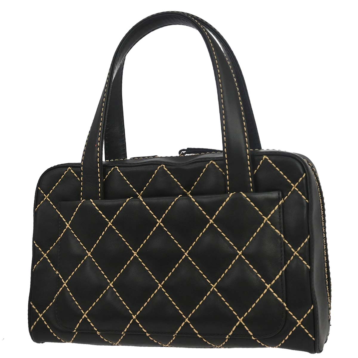 Chanel 2003-2004 Black Calfskin Wild Stitch Handbag