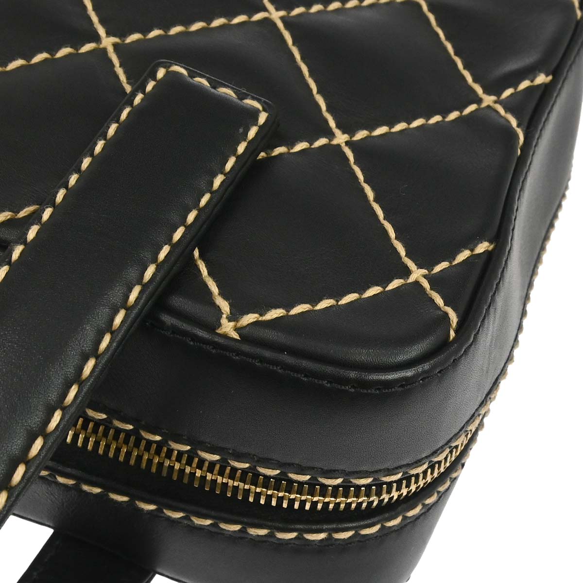 Chanel 2003-2004 Black Calfskin Wild Stitch Handbag