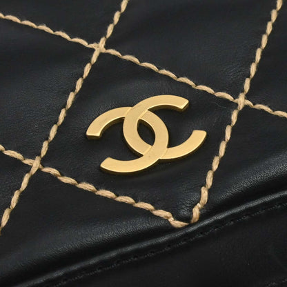 Chanel 2003-2004 Black Calfskin Wild Stitch Handbag