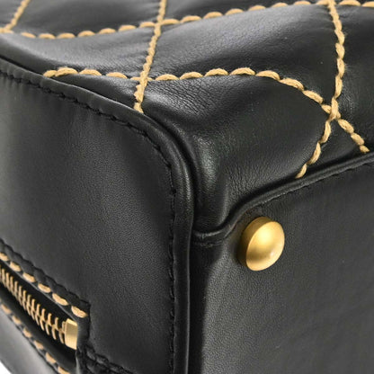 Chanel 2003-2004 Black Calfskin Wild Stitch Handbag