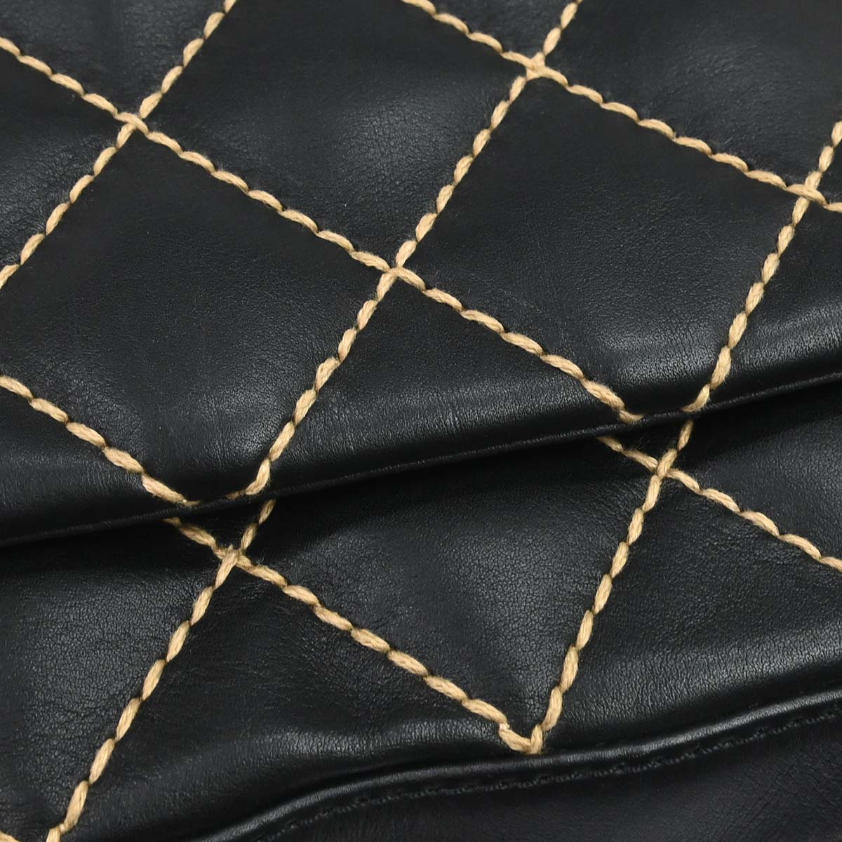 Chanel 2003-2004 Black Calfskin Wild Stitch Handbag
