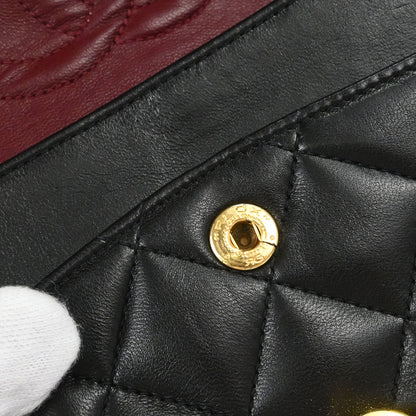 Chanel 1994-1996 Black Lambskin Small Classic Double Flap Shoulder Bag