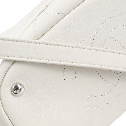 Chanel White Calfskin 2way Shoulder Bucket Handbag