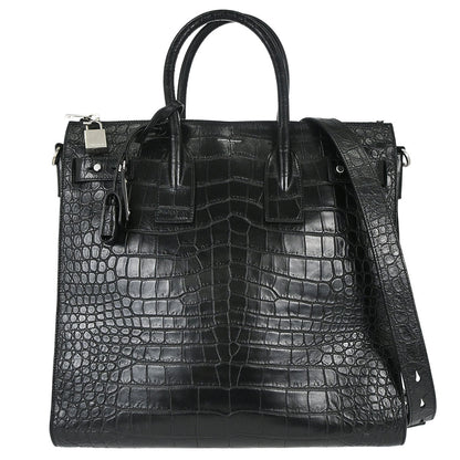 Saint Laurent Black Leather Sac de Jour 2way Shoulder Tote Handbag