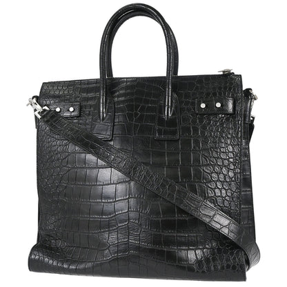 Saint Laurent Black Leather Sac de Jour 2way Shoulder Tote Handbag