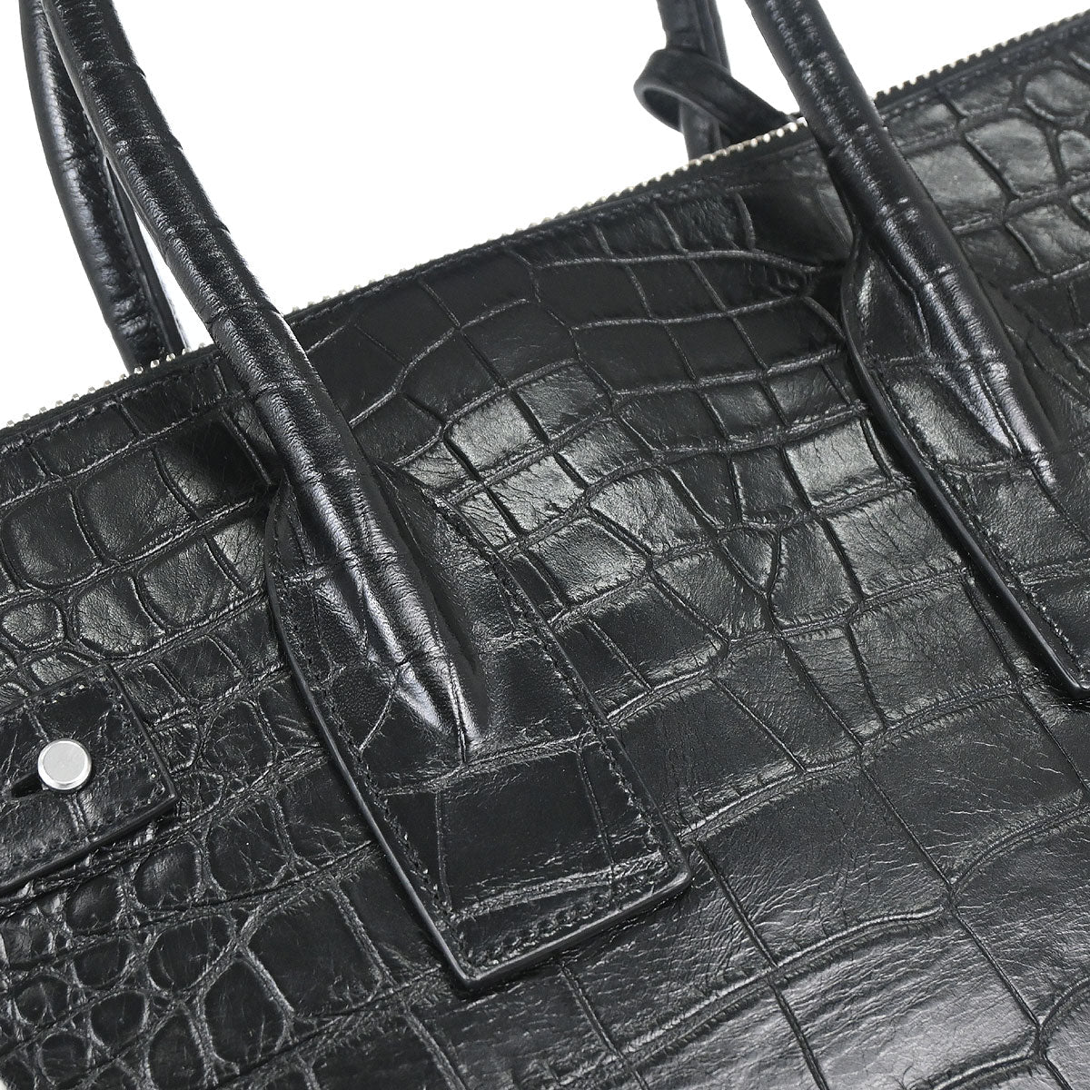 Saint Laurent Black Leather Sac de Jour 2way Shoulder Tote Handbag